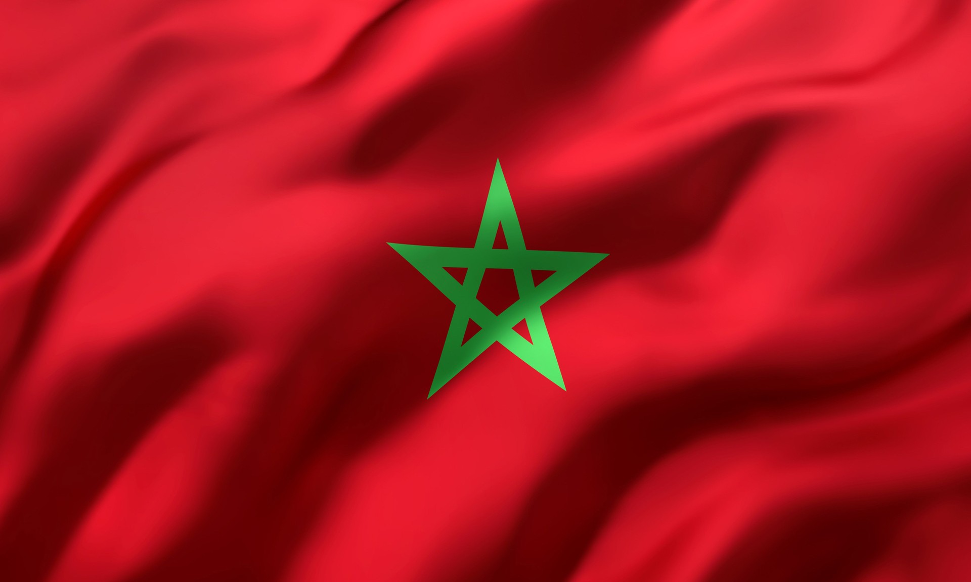Flag of Morocco blowing in the wind